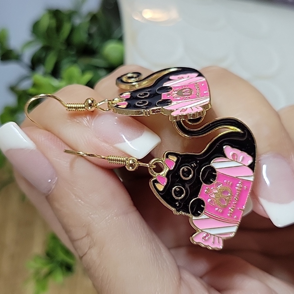 🔥LAST PAIR🔥 Skull Candy Cat Devil Drop Earrings